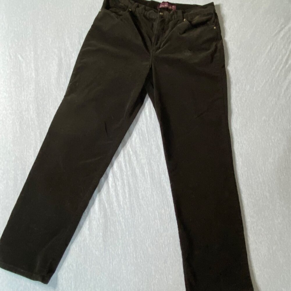 Black Velvet Corduroy Straight Leg Pants 12